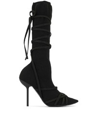 schwarze elastische kniehohe Stiefel von Unravel Project