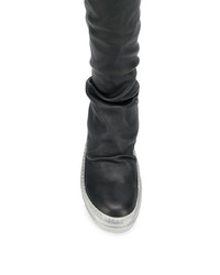 schwarze elastische Overknee Stiefel von Rick Owens