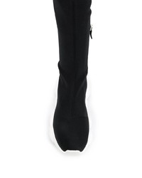 schwarze elastische Overknee Stiefel von Moschino