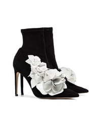 schwarze elastische Stiefeletten mit Blumenmuster von Sophia Webster