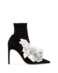 schwarze elastische Stiefeletten mit Blumenmuster von Sophia Webster