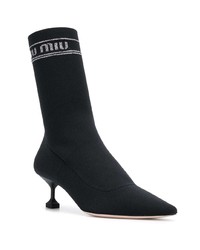 schwarze elastische Stiefeletten von Miu Miu