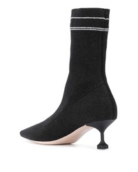 schwarze elastische Stiefeletten von Miu Miu