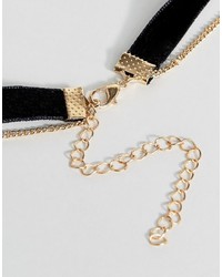 schwarze enge Halskette aus Samt von Reclaimed Vintage