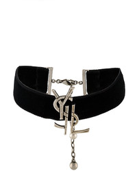 schwarze enge Halskette aus Samt von Saint Laurent