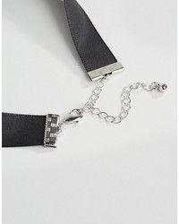 schwarze enge Halskette aus Satin von Asos