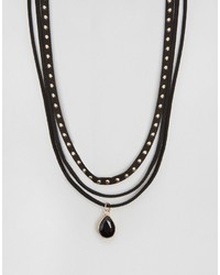 schwarze enge Halskette von Reclaimed Vintage