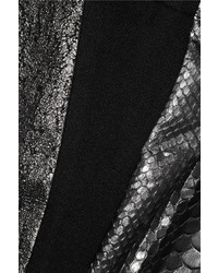 schwarze enge Hose aus Leder mit Schlangenmuster von Haider Ackermann