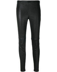 schwarze enge Hose aus Leder von Alexander McQueen