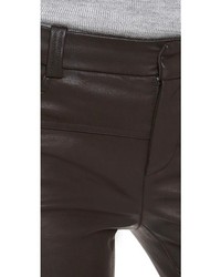 schwarze enge Hose aus Leder von Halston