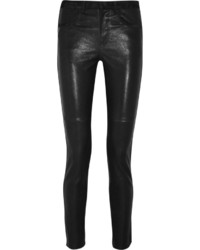schwarze enge Hose aus Leder von Isabel Marant