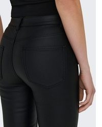 schwarze enge Hose aus Leder von Only