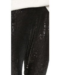 schwarze enge Hose aus Pailletten