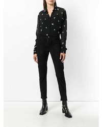 schwarze enge Hose von Saint Laurent