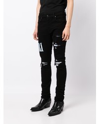 schwarze Mit Batikmuster enge Jeans von Amiri