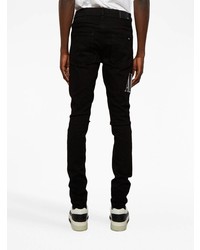 schwarze Mit Batikmuster enge Jeans von Amiri