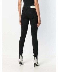 schwarze enge Jeans mit Blumenmuster von Off-White