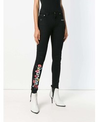 schwarze enge Jeans mit Blumenmuster von Off-White