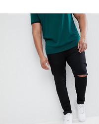 schwarze enge Jeans mit Destroyed-Effekten von ASOS DESIGN