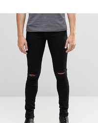 schwarze enge Jeans mit Destroyed-Effekten von Brooklyn Supply Co.