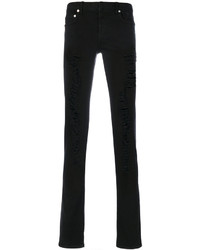 schwarze enge Jeans mit Destroyed-Effekten von Christian Dior