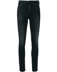 schwarze enge Jeans mit Destroyed-Effekten von CK Calvin Klein