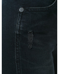 schwarze enge Jeans mit Destroyed-Effekten von CK Calvin Klein