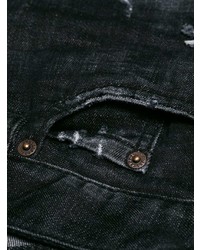 schwarze enge Jeans mit Destroyed-Effekten von Dsquared2