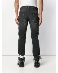 schwarze enge Jeans mit Destroyed-Effekten von Marcelo Burlon County of Milan