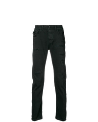 schwarze enge Jeans mit Destroyed-Effekten von Frankie Morello