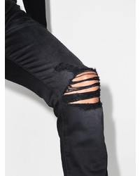 schwarze enge Jeans mit Destroyed-Effekten von Neuw