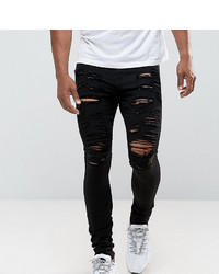 schwarze enge Jeans mit Destroyed-Effekten von Jaded London