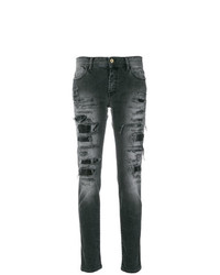 schwarze enge Jeans mit Destroyed-Effekten von Just Cavalli