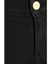 schwarze enge Jeans mit Destroyed-Effekten von Frame