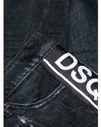 schwarze enge Jeans mit Destroyed-Effekten von Dsquared2