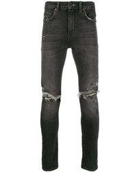 schwarze enge Jeans mit Destroyed-Effekten von Neuw