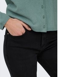 schwarze enge Jeans mit Destroyed-Effekten von Only