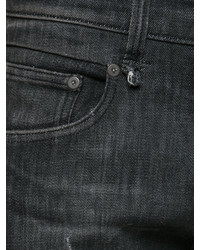 schwarze enge Jeans mit Destroyed-Effekten von R 13