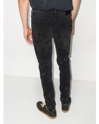 schwarze enge Jeans mit Destroyed-Effekten von Neuw