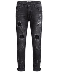 schwarze enge Jeans mit Destroyed-Effekten von Redbridge