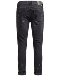 schwarze enge Jeans mit Destroyed-Effekten von Redbridge