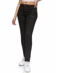 schwarze enge Jeans mit Destroyed-Effekten von REPUBLIX