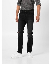 schwarze enge Jeans mit Destroyed-Effekten von REVIEW