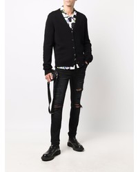 schwarze enge Jeans mit Destroyed-Effekten von Amiri