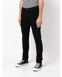 schwarze enge Jeans mit Destroyed-Effekten von Bossi Sportswear
