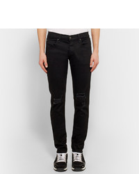 schwarze enge Jeans mit Destroyed-Effekten von rag & bone