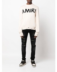 schwarze enge Jeans mit Destroyed-Effekten von Amiri