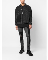 schwarze enge Jeans mit Destroyed-Effekten von Ksubi