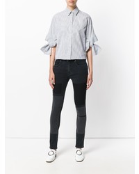 schwarze enge Jeans mit Flicken von Victoria Victoria Beckham