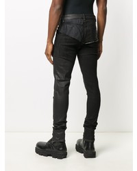 schwarze enge Jeans mit Flicken von Rick Owens